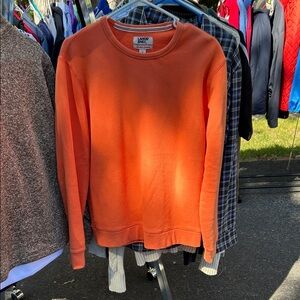 Lands' End Men's Bright Orange Crewneck Sweater